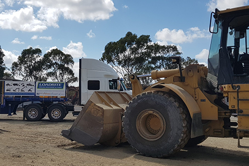 loader and truck